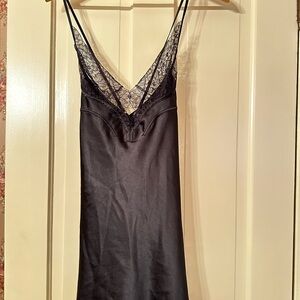 Victorias Secret Elegant Black Lace Trim Nightgown